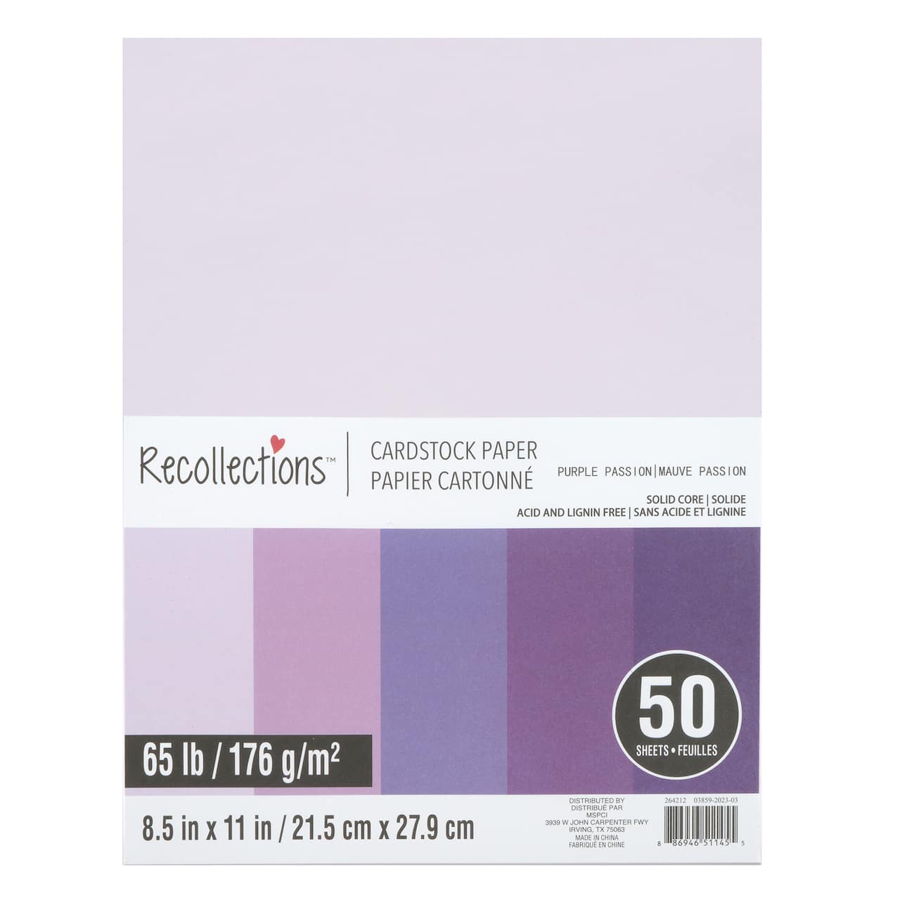 Purple Passion 8.5&#x22; x 11&#x22; Cardstock Paper by Recollections&#xAE;, 50 Sheets